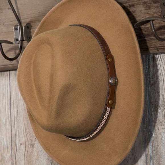 Last 1! NWT Western Panama hat with faux Leather Strap - Picture 4 of 6